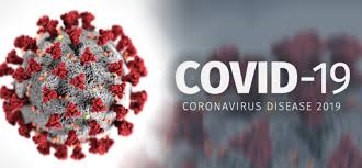 A close up of the coronavirus with text